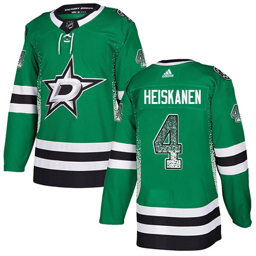 Adidas Men Dallas Stars 4 Miro Heiskanen Green Home Authentic Drift Fashion Stitched NHL Jersey